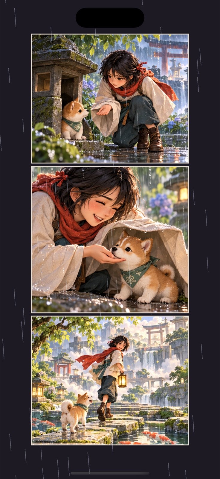 Illustrated story pages open each chapter.