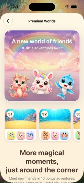 The bonus worlds page in the Parent Zone